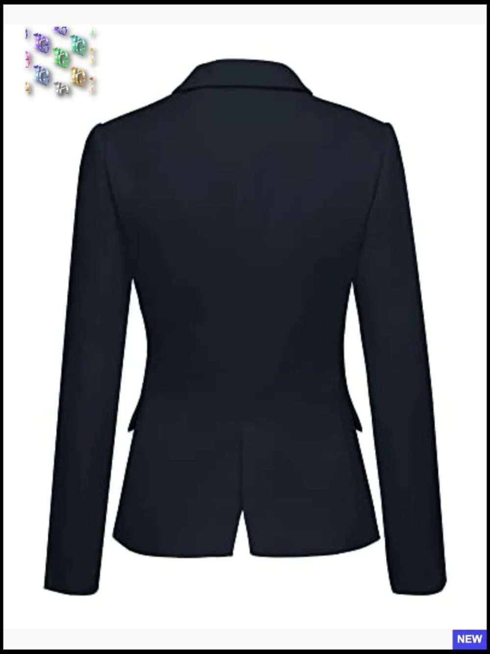 Classic Notched Lapel Blazer Jacket Polyester Work Office Professional Suit